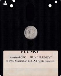 Cartridge artwork for Flunky on the Amstrad CPC.