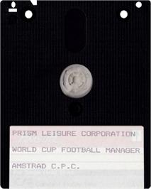 Cartridge artwork for Football Manager - World Cup Edition on the Amstrad CPC.