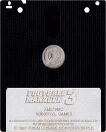 Cartridge artwork for Football Manager 3 on the Amstrad CPC.