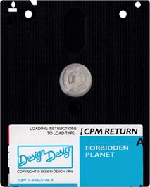 Cartridge artwork for Forbidden Planet on the Amstrad CPC.