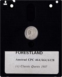 Cartridge artwork for Forestland on the Amstrad CPC.
