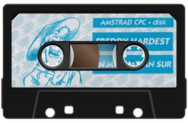 Cartridge artwork for Freddy Hardest in South Manhattan on the Amstrad CPC.