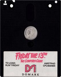 Cartridge artwork for Friday the 13th on the Amstrad CPC.