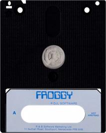 Cartridge artwork for Froggy on the Amstrad CPC.