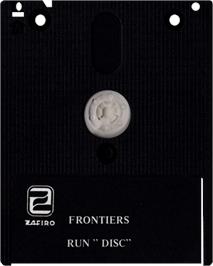 Cartridge artwork for Frontiers on the Amstrad CPC.