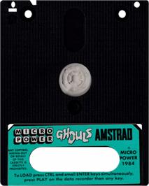 Cartridge artwork for Ghouls on the Amstrad CPC.