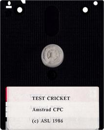 Cartridge artwork for Graham Gooch's Test Cricket on the Amstrad CPC.