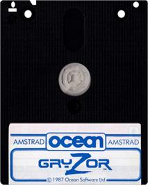 Cartridge artwork for Gryzor on the Amstrad CPC.