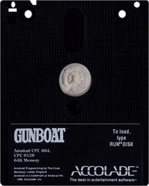 Cartridge artwork for Gunboat on the Amstrad CPC.