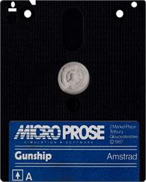 Cartridge artwork for Gunsmoke on the Amstrad CPC.
