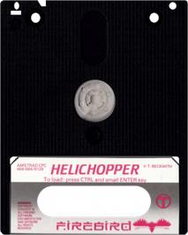 Cartridge artwork for Helichopper on the Amstrad CPC.