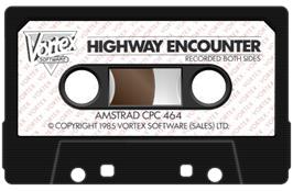 Cartridge artwork for Highway Encounter on the Amstrad CPC.