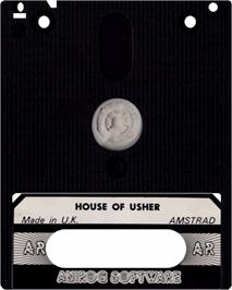Cartridge artwork for House Of Usher on the Amstrad CPC.