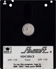 Cartridge artwork for Hunchback on the Amstrad CPC.