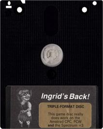 Cartridge artwork for Ingrid's Back! on the Amstrad CPC.