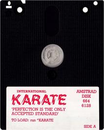 Cartridge artwork for International Karate on the Amstrad CPC.