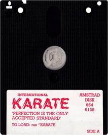 Cartridge artwork for International Karate plus on the Amstrad CPC.