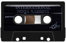 Cartridge artwork for International Ninja Rabbits on the Amstrad CPC.