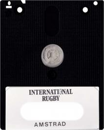 Cartridge artwork for International Rugby on the Amstrad CPC.