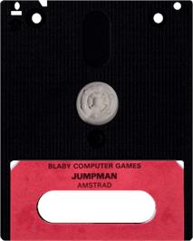 Cartridge artwork for Jumpman on the Amstrad CPC.
