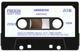 Cartridge artwork for Liberator on the Amstrad CPC.