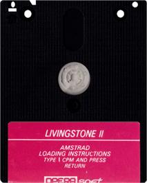 Cartridge artwork for Livingstone 2 on the Amstrad CPC.
