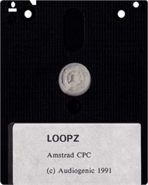 Cartridge artwork for Loopz on the Amstrad CPC.