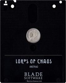 Cartridge artwork for Lords of Chaos on the Amstrad CPC.