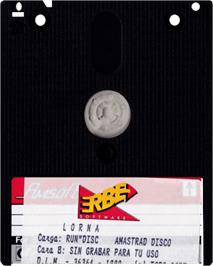 Cartridge artwork for Lorna on the Amstrad CPC.