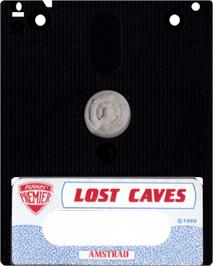 Cartridge artwork for Lost Caves on the Amstrad CPC.