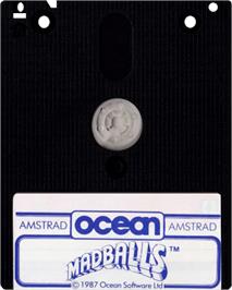 Cartridge artwork for Madballs on the Amstrad CPC.