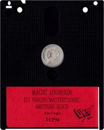 Cartridge artwork for Magic Johnson's Fast Break on the Amstrad CPC.