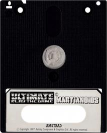 Cartridge artwork for Martianoids on the Amstrad CPC.