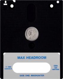 Cartridge artwork for Max Headroom on the Amstrad CPC.