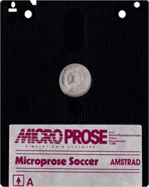 Cartridge artwork for Microprose Soccer on the Amstrad CPC.