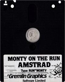 Cartridge artwork for Monty on the Run on the Amstrad CPC.