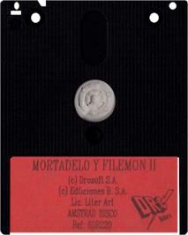 Cartridge artwork for Mortadelo Y Filemon 2 on the Amstrad CPC.