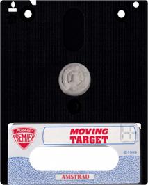 Cartridge artwork for Moving Target on the Amstrad CPC.