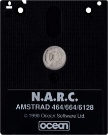 Cartridge artwork for Narc on the Amstrad CPC.
