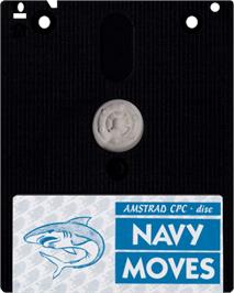 Cartridge artwork for Navy Moves on the Amstrad CPC.