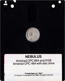 Cartridge artwork for Nebulus on the Amstrad CPC.