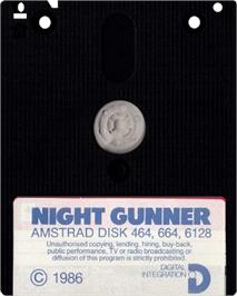 Cartridge artwork for Night Gunner on the Amstrad CPC.