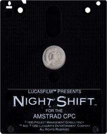 Cartridge artwork for Night Shift on the Amstrad CPC.