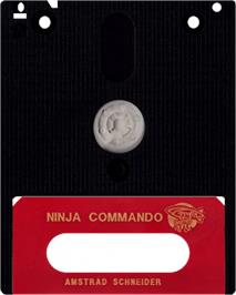 Cartridge artwork for Ninja Commando on the Amstrad CPC.