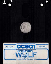 Cartridge artwork for Operation Wolf on the Amstrad CPC.