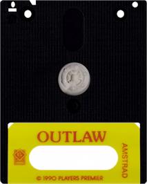 Cartridge artwork for Outlaw on the Amstrad CPC.