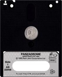 Cartridge artwork for Panzadrome on the Amstrad CPC.