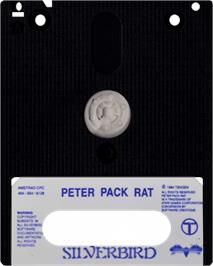 Cartridge artwork for Peter Pack Rat on the Amstrad CPC.