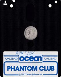Cartridge artwork for Phantom Club on the Amstrad CPC.