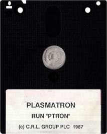 Cartridge artwork for Plasmatron on the Amstrad CPC.